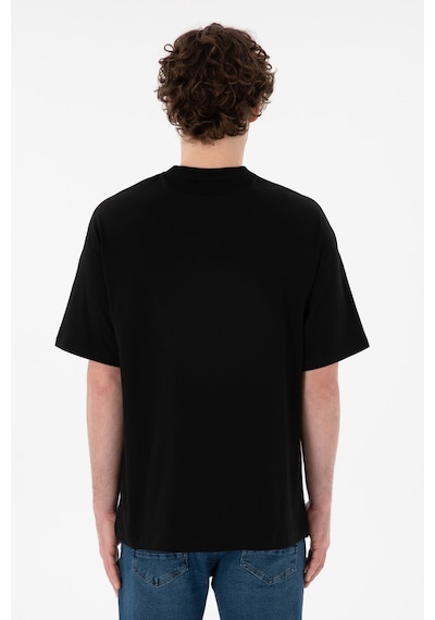 U.S. Polo Assn. Erkek Oversize Fit Bisiklet Yaka Siyah Tişört 50305904-VR046