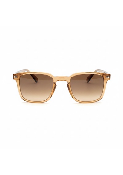 Glazento Amber Şeffaf Çerçeveli Unisex Güneş Gözlüğü Açık Kahverengi