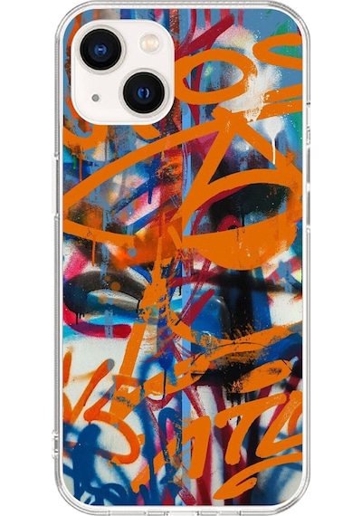 Apple Uyumlu iPhone 13 Şeffaf Kılıf Graffiti 2 Tasarımlı