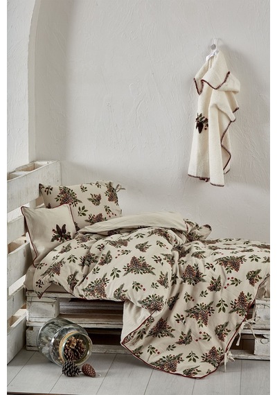 Ecocotton Laden Bebek Nevresim Seti Baskılı 100 x 150