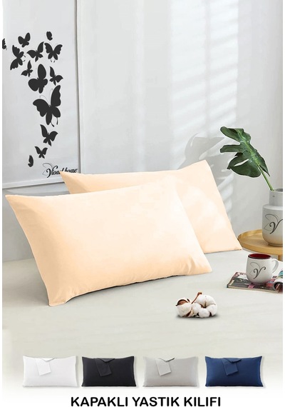Vionel Home Pamuklu 2'li Yastık Kılıfı 50 x 70  Düz Bej