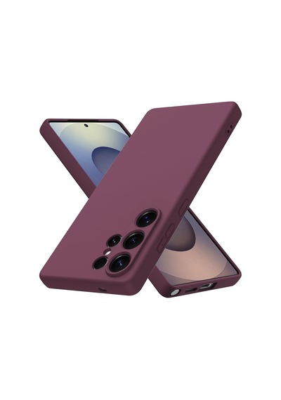 Samsung Galaxy S26 Ultra Uyumlu Kılıf Esnek Premium Yumuşak Silikon Telefon Kılıfı Kapak Bordo