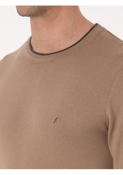 Cacharel Camel Slim Fit Kazak Kahverengi