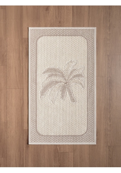 Sakura Sk012a Doğal Pamuk 2'li Banyo Paspas Seti 60x100 60x50cm Kaymaz Taban Makinada Yıkanabilir Krem-bej