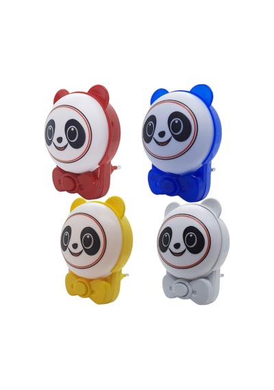 Sevimli Panda Bebek Çocuk Odası Gece Lambası, Prize Tak Çalıştır Anahtarlı, 2 Watt Beyaz Işık Ledli Sarı