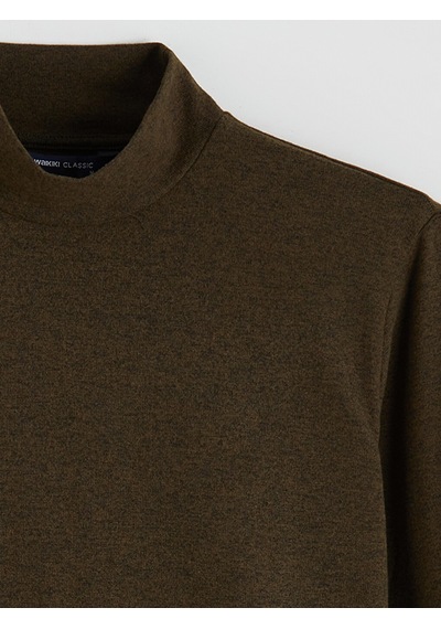 Lcwaıkıkı Classic Haki Dik Yaka Erkek Sweatshirt
