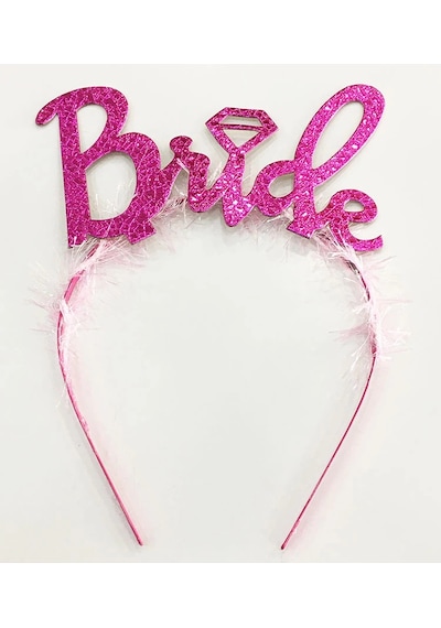 Mey İthalat Gümüş Renk Bekarlığa Veda İtalik Yazı Alyanslı Bride Taç