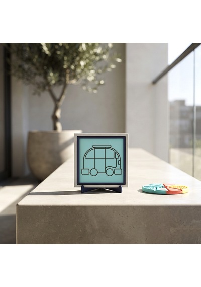 Karavan Temalı Estetik Dekoratif Obje, İç Mekanlara Modernlik Katan Detay 10x10 Cm