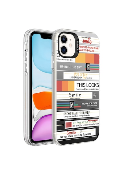 Apple iPhone 11 Uyumlu Desenli Klfs Silver Sert Kılıf-mottolar Mottolar