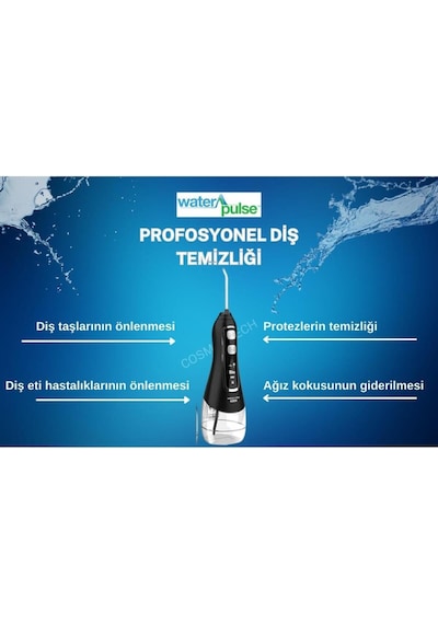 V580 Taşınabilir Ağız Duşu, 320ml, Siyah
