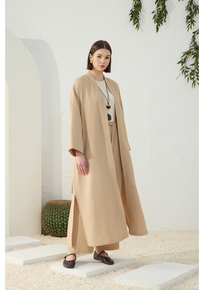 Aker Camel Kuşaklı Rahat Kalıp Sabahlık Camel Camel