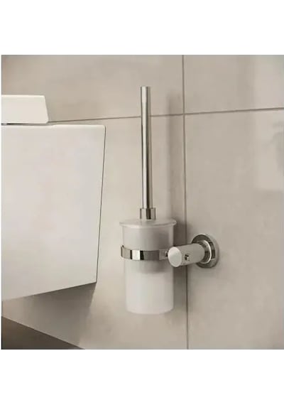 9022962366704 - VitrA Ilia A44201 Tuvalet Fırçalığı, Krom Beyaz - Krom