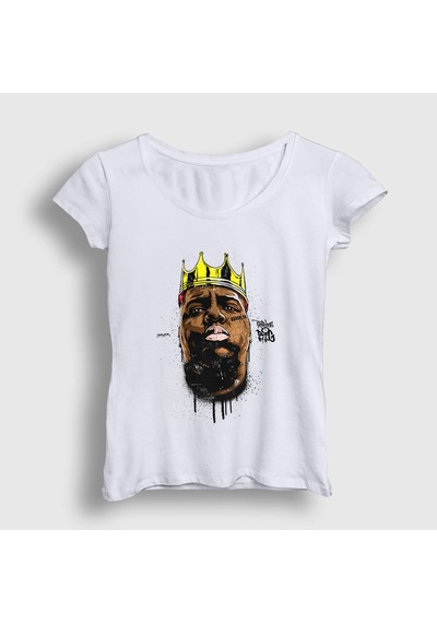 Presmono Kadın Crown The Notorious Bıg T-shirt Beyaz