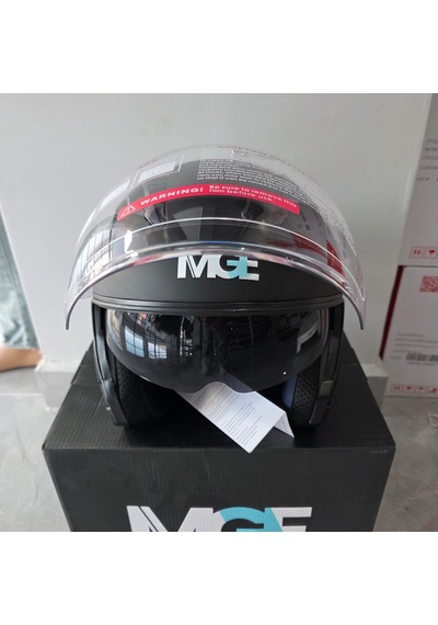 Çenesiz Kask Jk528-1 Mge Vizörlü Mat Siyah M