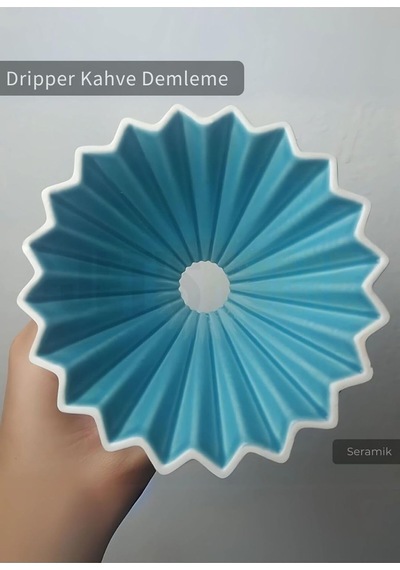 Ahşap Standlı Dripper Turkuaz Renk
