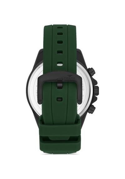 Ferro Fm11379dwt-zf2 Quartz Silikon Yeşil Siyah Kadran 46 Mm Erkek Kol Saati