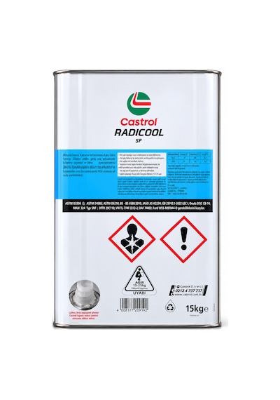 Castrol Radicool Sf Konsantre Antifriz 15 Kg G12+ Oat Silikatsız 4 Mevsim Kırmızı Antifriz