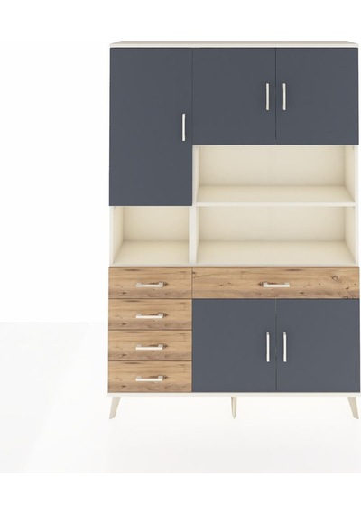 Arges Dolap 9 Raflı 5 Çekmeceli 5 Kapaklı 132x30x195 Aytaşı-antrasit/çam Antrasıt/atlas Çam Arges Dolap 9 Raflı 5 Çekmeceli 5 Kapaklı 132x30x195 Aytaşı-antrasit/çam Antrasıt/atlas Çam