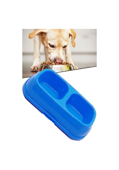 Kedi - Köpek Mama Ve Su Kabı 2 Bölmeli Büyük Boy