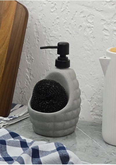 Taş Desenli Sıvı Sabunluk - Sünger Hazneli Mutfak Sabunluğu - 700 Ml - Baklava Desen -