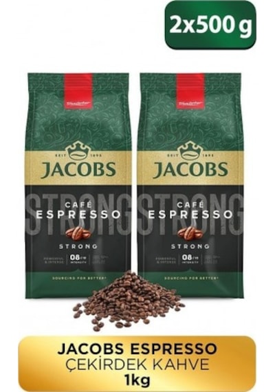 Jacobs Cafe Espresso Çekirdek Kahve 500 Gr X 2 Adet PKT.JACOBS.026 Çekirdek