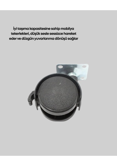 Hubrendy Tekno 4 Cm Kilitli Mobilya Tekerleği Tekli Sessiz Ve Dayanıklı 16063626