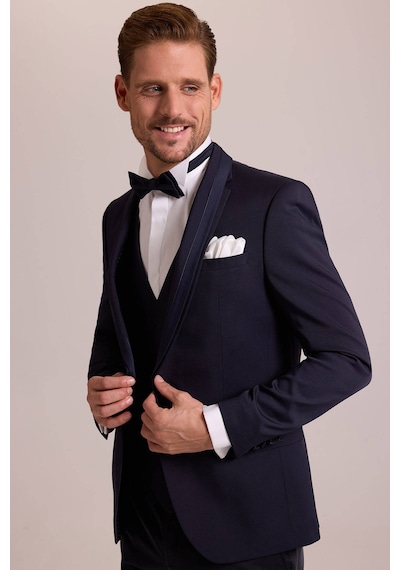 Ysf Erkek Lacivert Slim Fit Yelekli Damatlık