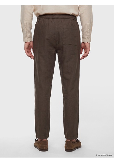 Lcw Vision Kahverengi Regular Fit Erkek Keten Görünümlü Pantolon
