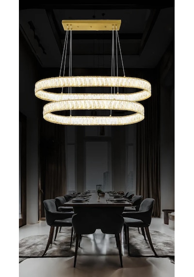 Vista Yemek Masası Taşlı Avize 7218-p85-9x-du Eskitme