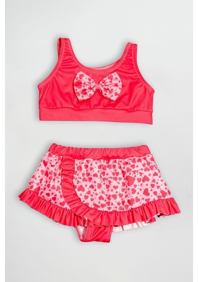 Beniizle Desenli Kız Çocuk Bikini Takım Kalp