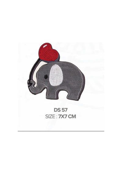 Ütü İle Yapışan Arma Patch-yama Kalpli Fil 7x7 Cm 1 Adet - 838563974