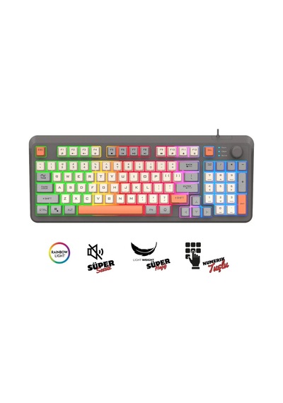 Miaxtreme K82 Numerik Tuş Süper Hafif Süper Sessiz Gaming & Office Göstergeli Ses Ve Rgb Kontrol Oyuncu Klavye