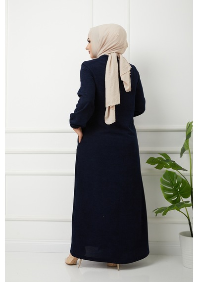 Şönil Kumaş Kışlık Comfort Ferace - Lacivert / F0506 Lacivert