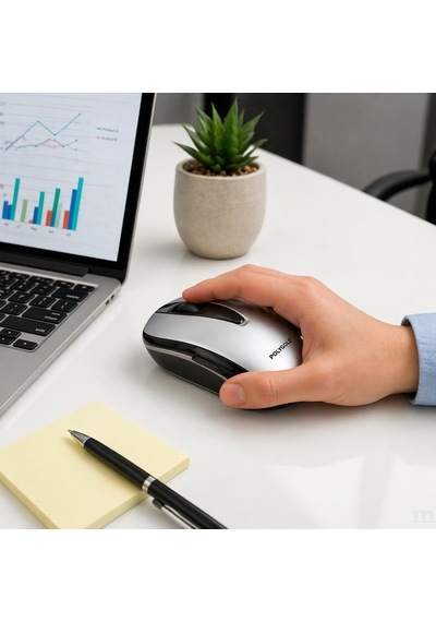 Kablosuz Optik Mouse: 2.4ghz Usb Nano Alıcı, Ergonomik Tasarım, Sessiz Kaydırma Tekerleği Ve Uzun Pil Ömürlü Gümüş-siyah Ofis Ve Oyun Mouse