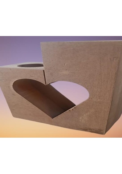 1448bng90244hobi Adn Dekoratif Mumluk Kalp Şeklinde İkili Ahşap Mdf Ham Cnc Kesim El Yapım