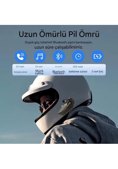 Maxto X2 Motosiklet Intercom Kulaklık Suya Dayanıklı, Gürültü Önleyici, Tüm Kasklarla Uyumlu Bluetooth Kulaklık