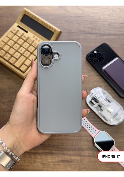 Apple iPhone 17 Uyumlu Kamera Korumalı Darbeye Dayanıklı Renk Atmayan Keep Silikon Kılıf Gri