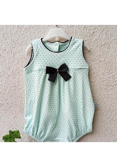 Elci Baby 3-9 Ay Puanlı Bandanalı Body Yeşil Yeşil