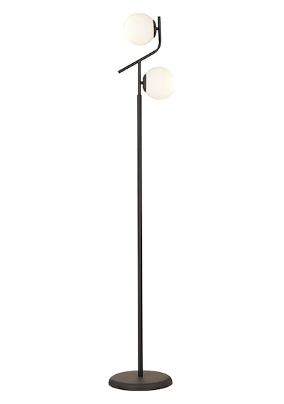 Velar Siyah Beyaz Camlı Modern Tasarım Metal Lambader
