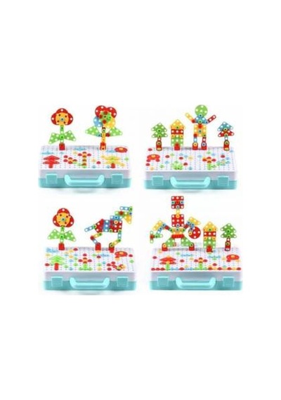 Eğitici Çantalı Pilli Matkap 3d Puzzle Mozaik Hayvanlar