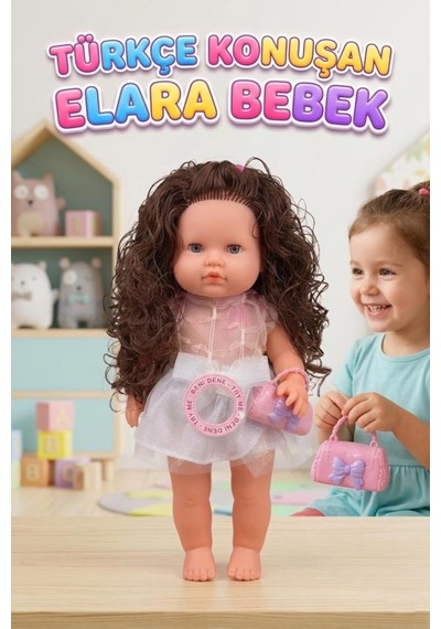 Kumral Elara Türkçe Konuşan 35cm Kafası Kolları Ve Bacakları Et Gövdesi Sert Plastik Oyuncak Bebek 1 41132462
