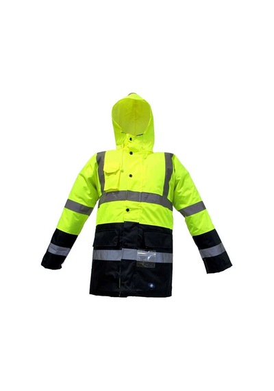 Junıor Jn1013 3xl Sarı- Lacivert Waterproof Fosforlu Oxford Parka Lacivert-Sarı