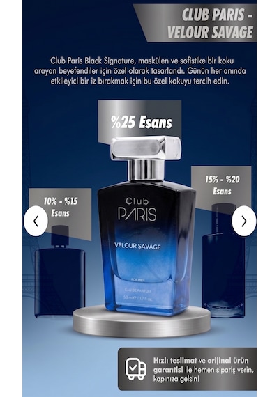 Club Paris Velour Savage - Erkek Parfüm 50 Ml Aromatik - Odunsu