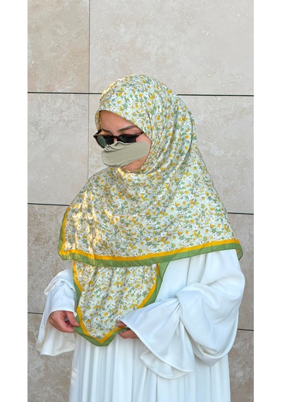 Qalortex Scarf Meyra Desen B.boy Eşarp - Yesil yeşil
