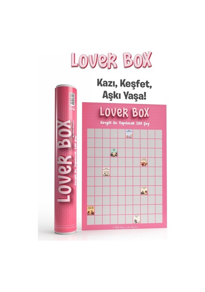 Lover Box Kazı Kazan Poster, Sevgiliyle Yapılacak 100 Eğlenceli Aktivite, Premium Kalite, Koruyucu Kaplama