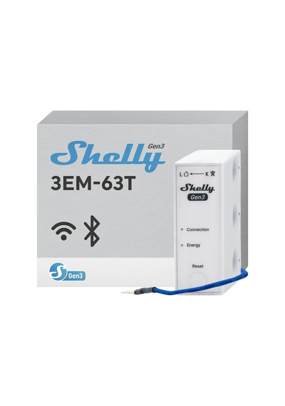 Shelly 3em-63t Gen3 Akıllı 3 Faz Enerji Ölçer