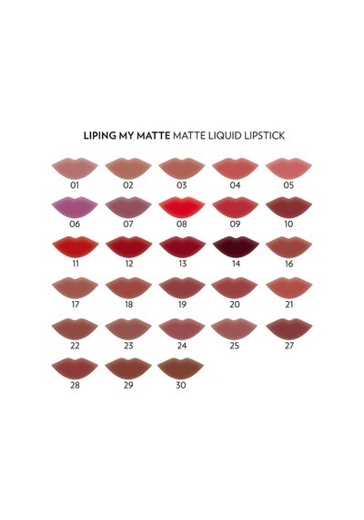 Liping My Matte Likit Ruj No: 20 - Suya Dayanıklı Ultra Mat Ruj Çok Renkli