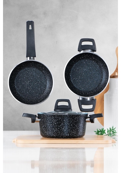 Acar Easy Cook 4 Parça Granit Tencere Takımı Mavi Xkt-21-0397/4