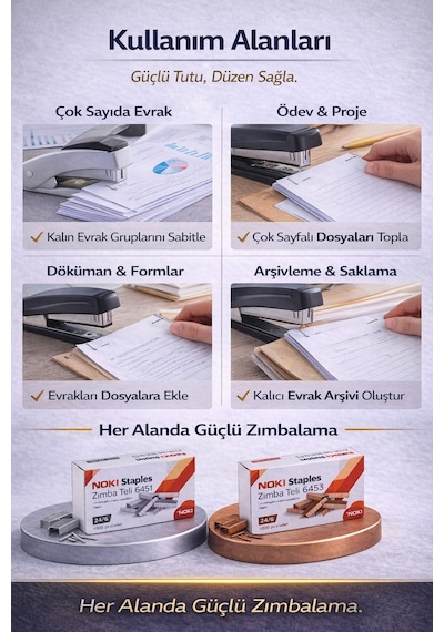 Bakır Zımba Teli 24/6 10 Adet Mega Set Ekonomik & Profesyonel Çözüm