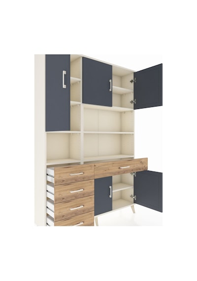 Arges Dolap 9 Raflı 5 Çekmeceli 5 Kapaklı 132x30x195 Aytaşı-antrasit/çam Antrasıt/atlas Çam Arges Dolap 9 Raflı 5 Çekmeceli 5 Kapaklı 132x30x195 Aytaşı-antrasit/çam Antrasıt/atlas Çam